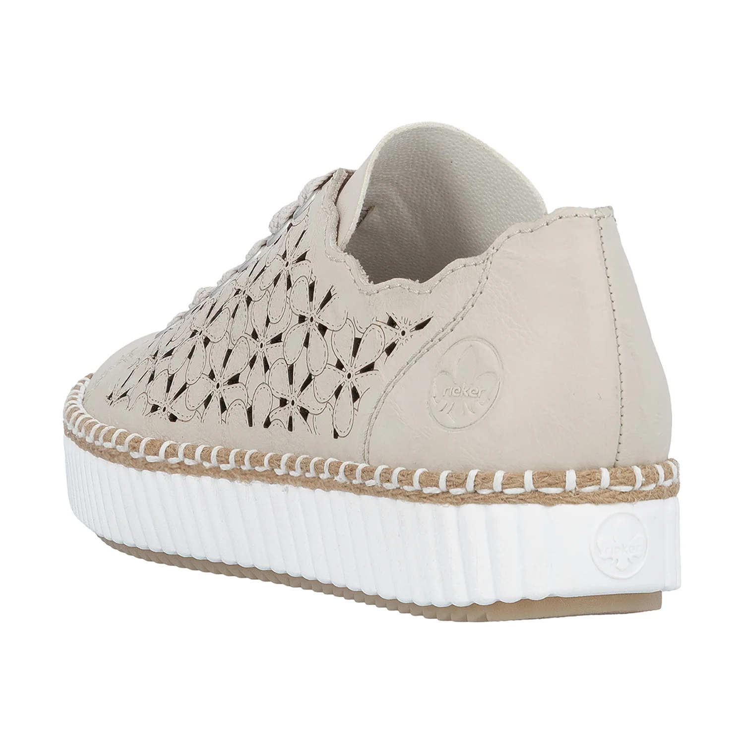 Rieker M2902-60 Women's Sporty Lace Up Shoes Crema/Perle - Image 6