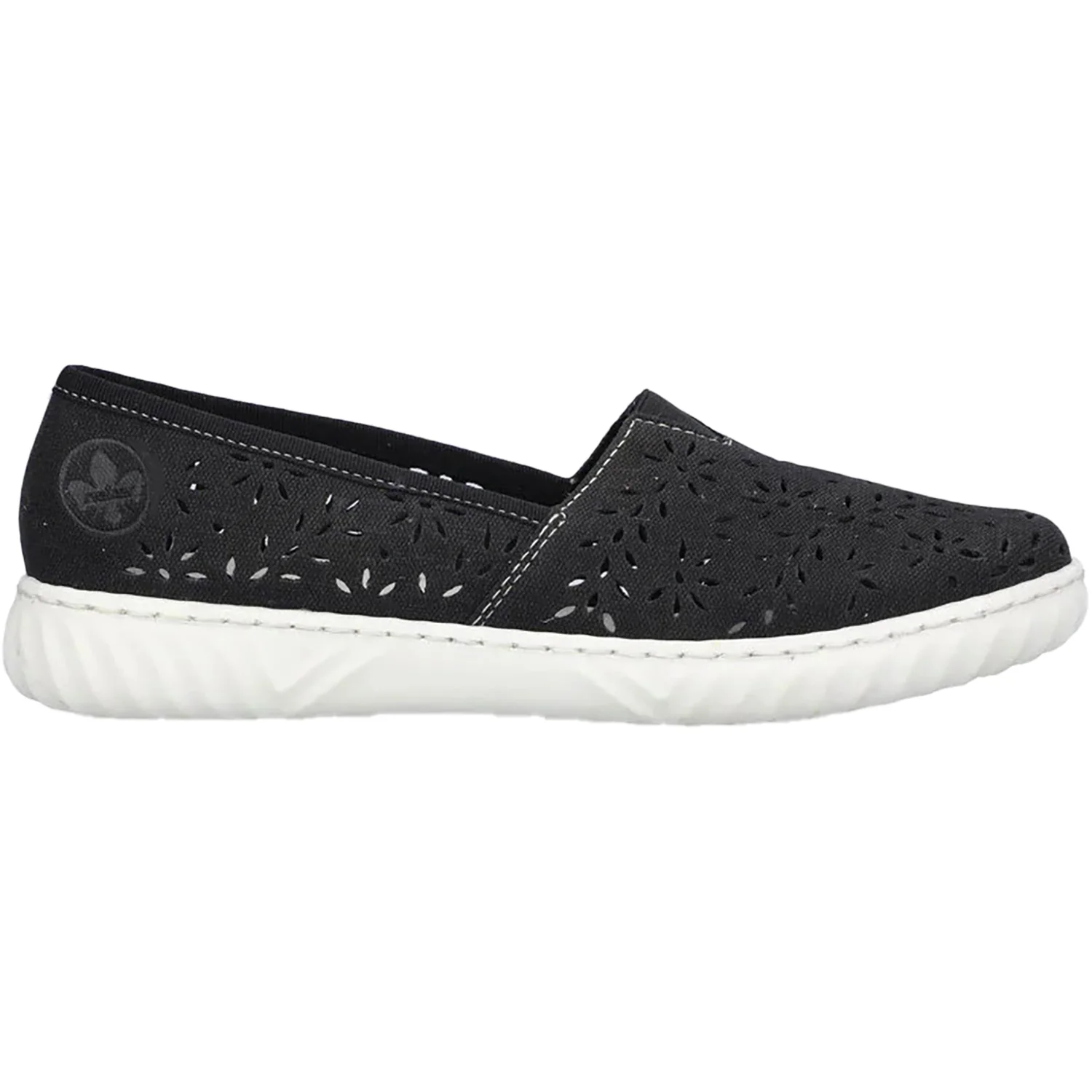 Rieker N0955-00 Edna 55 Women's Slip Ons Black Synthetic