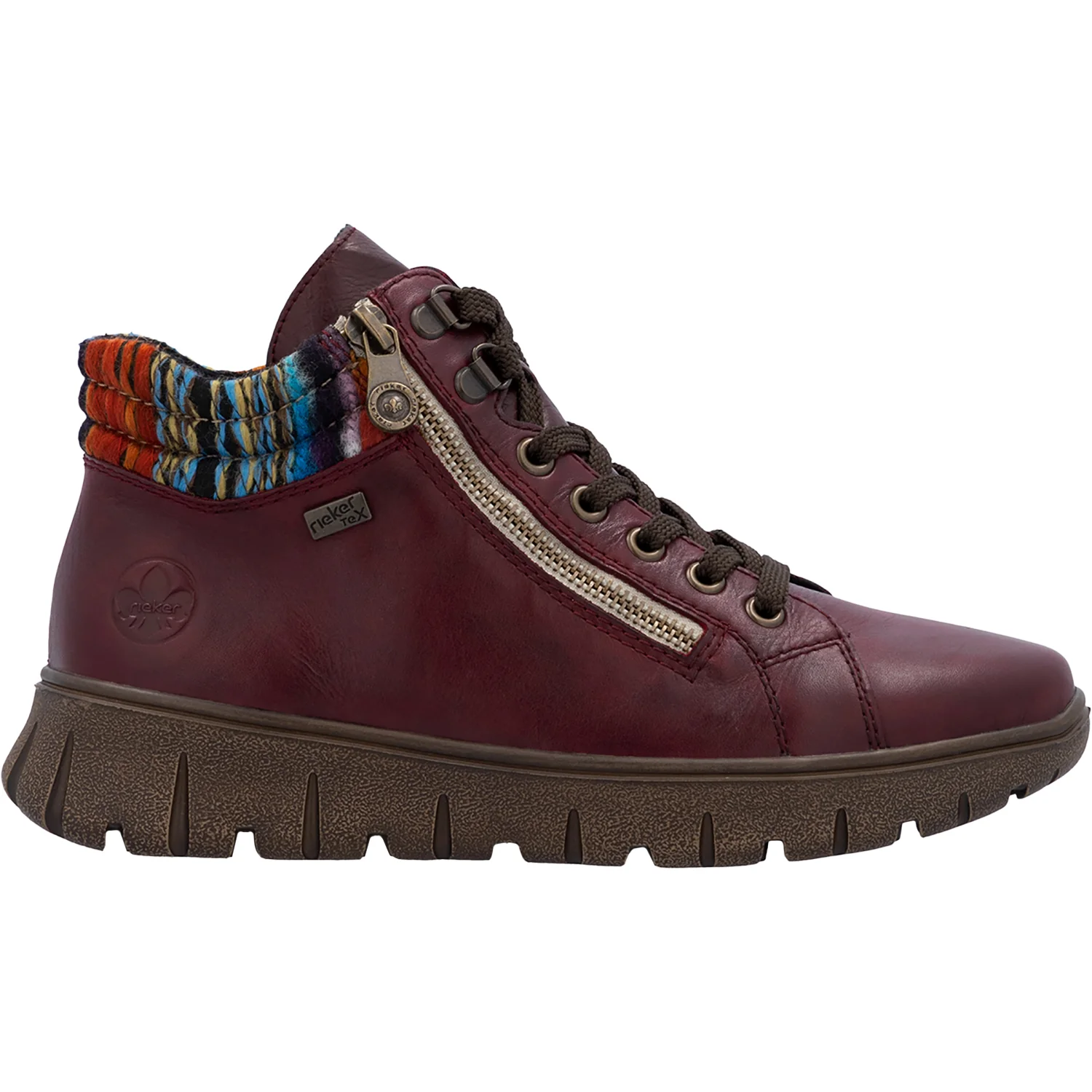 Rieker N1305-35 Women's Boots Vino/Orange-Multi/Vinorosso