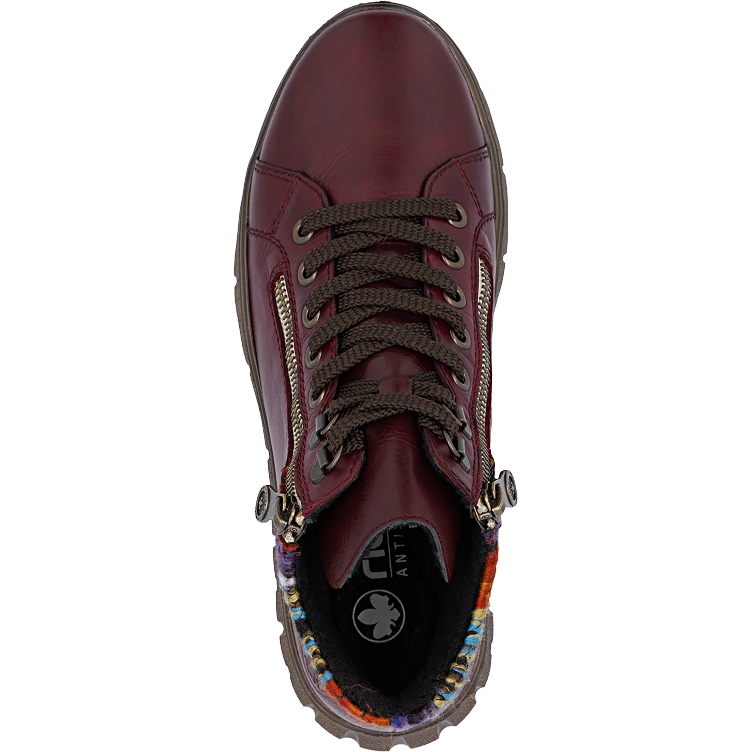 Rieker N1305-35 Women's Boots Vino/Orange-Multi/Vinorosso - Image 2