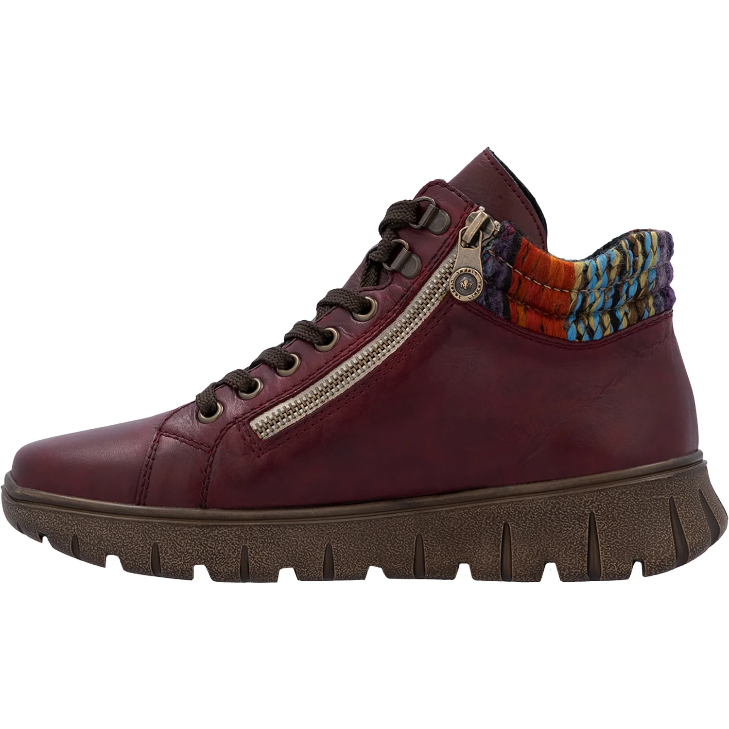 Rieker N1305-35 Women's Boots Vino/Orange-Multi/Vinorosso - Image 3
