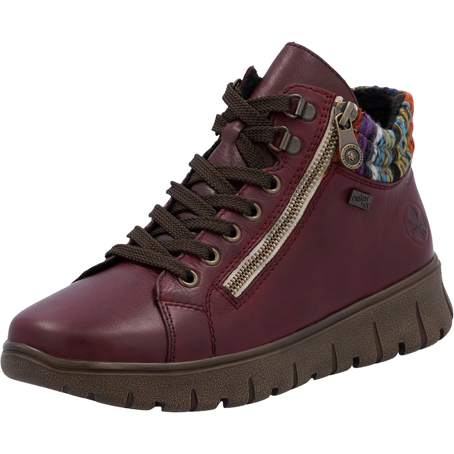 Rieker N1305-35 Women's Boots Vino/Orange-Multi/Vinorosso - Image 5