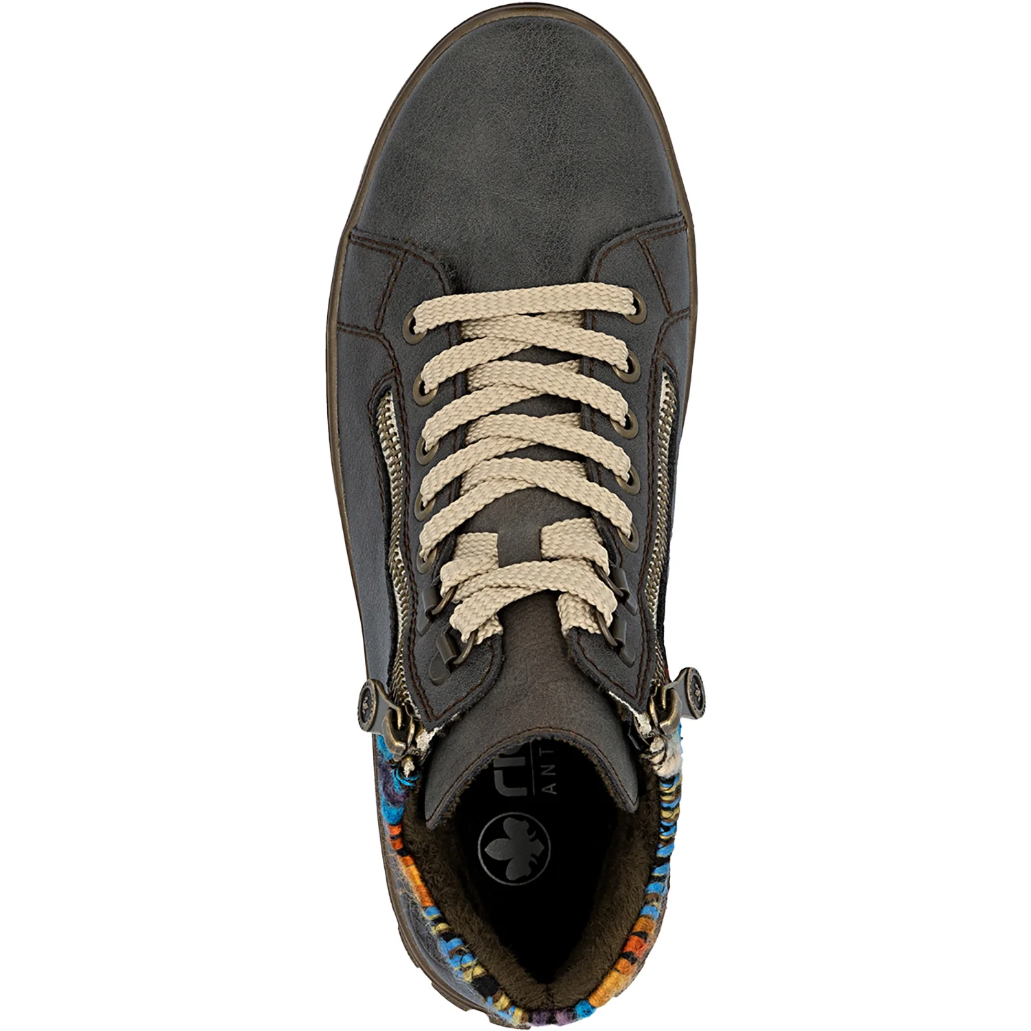 Rieker N1305-45 Women's Boots Basalt/Orange-Multi/Basalt - Image 2