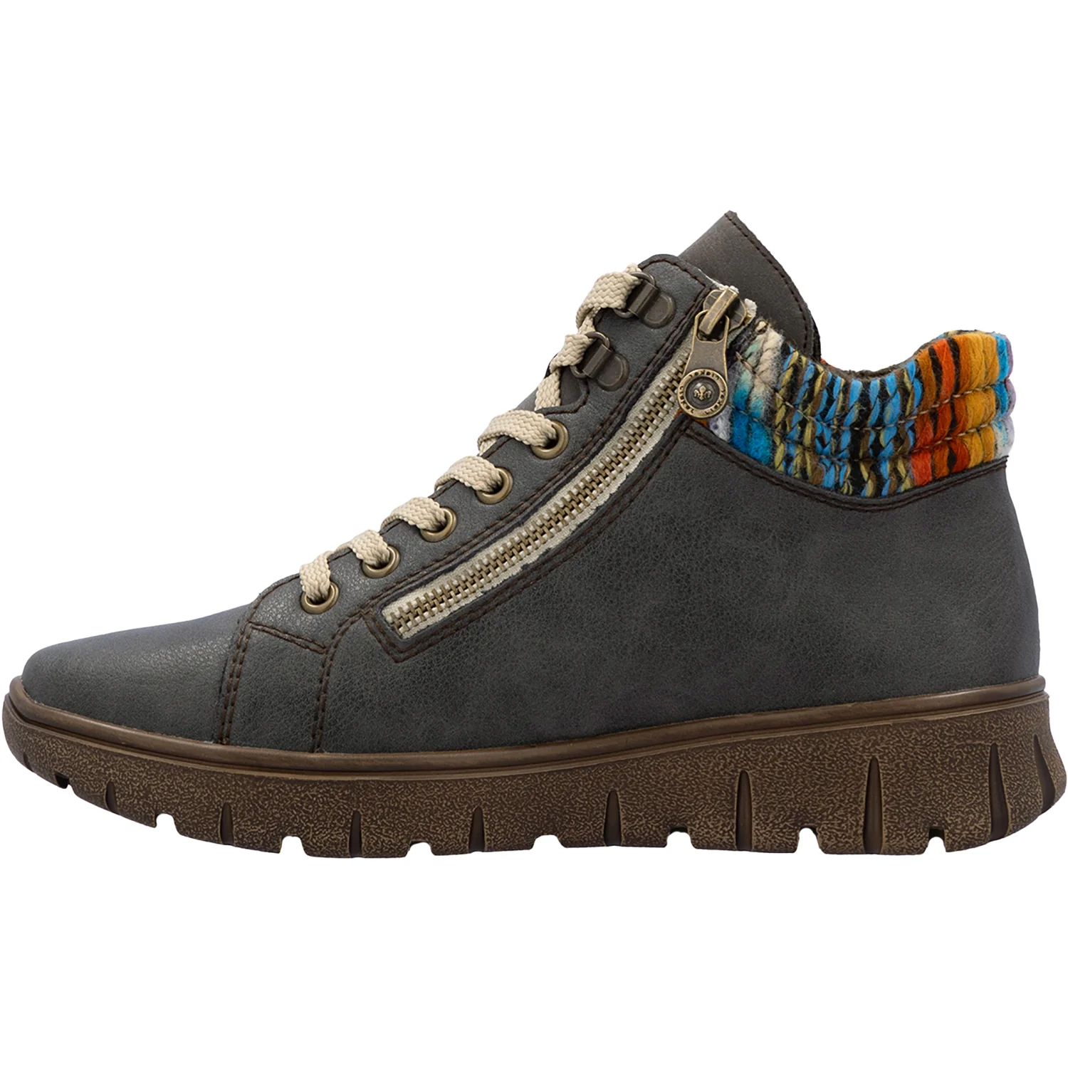 Rieker N1305-45 Women's Boots Basalt/Orange-Multi/Basalt - Image 3