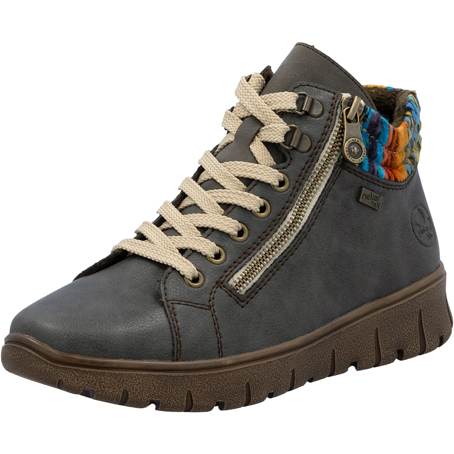 Rieker N1305-45 Women's Boots Basalt/Orange-Multi/Basalt - Image 5