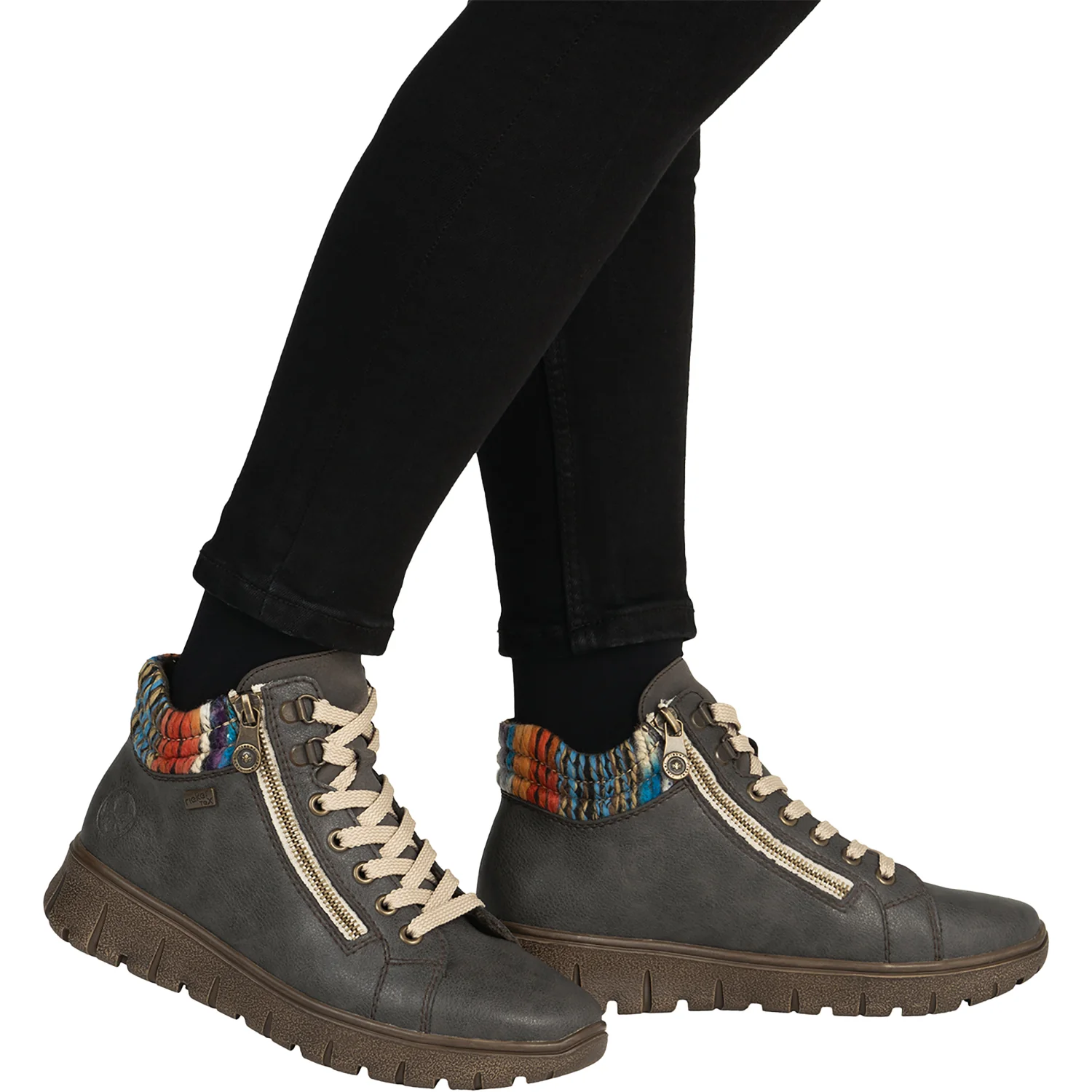 Rieker N1305-45 Women's Boots Basalt/Orange-Multi/Basalt - Image 6
