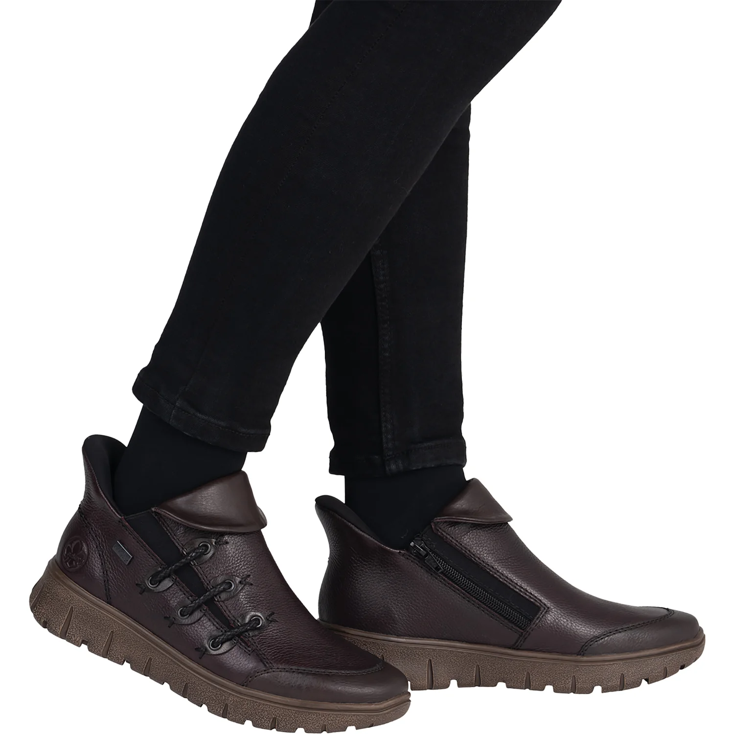 Rieker N1353-35 Women's Boots Havanna/Cerise/Antik Leather - Image 6