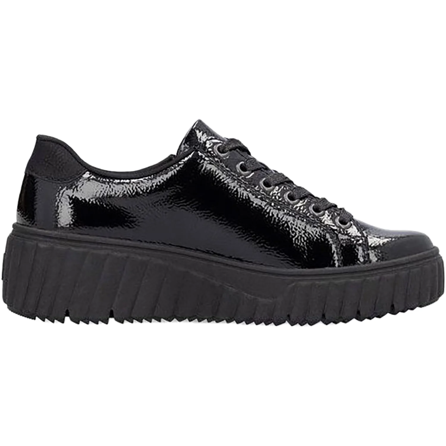 Rieker N2501-00 Women's Shoes Nero/Schwarz/Black Crashlack Patent Leather