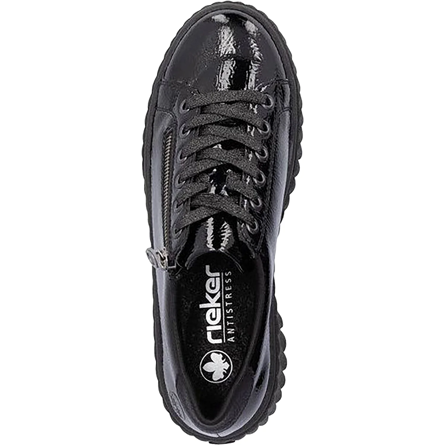 Rieker N2501-00 Women's Shoes Nero/Schwarz/Black Crashlack Patent Leather - Image 2
