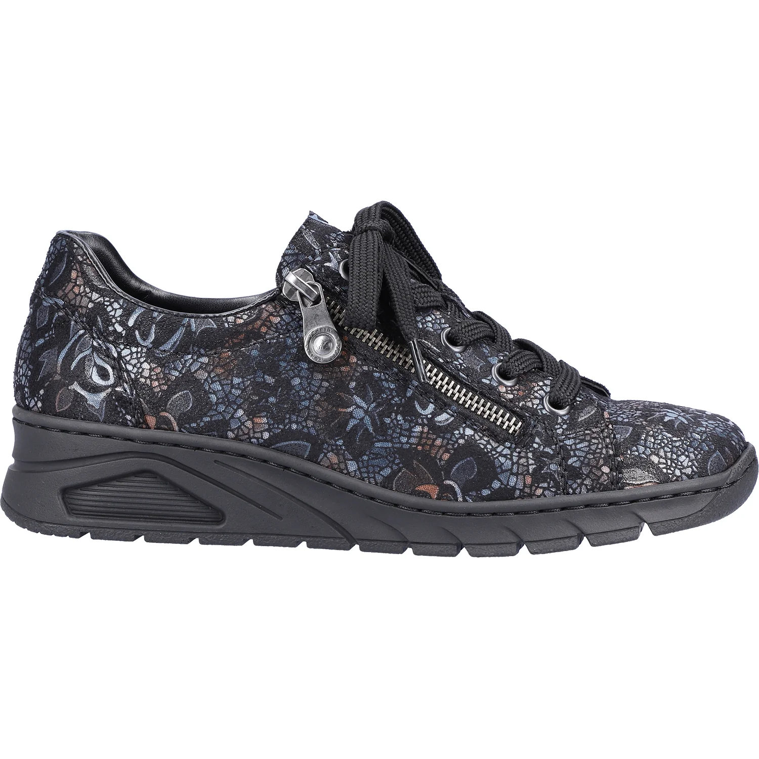 Rieker N3302-90 Doris 02 Women's Walking Sneakers Rose Black Synthetic