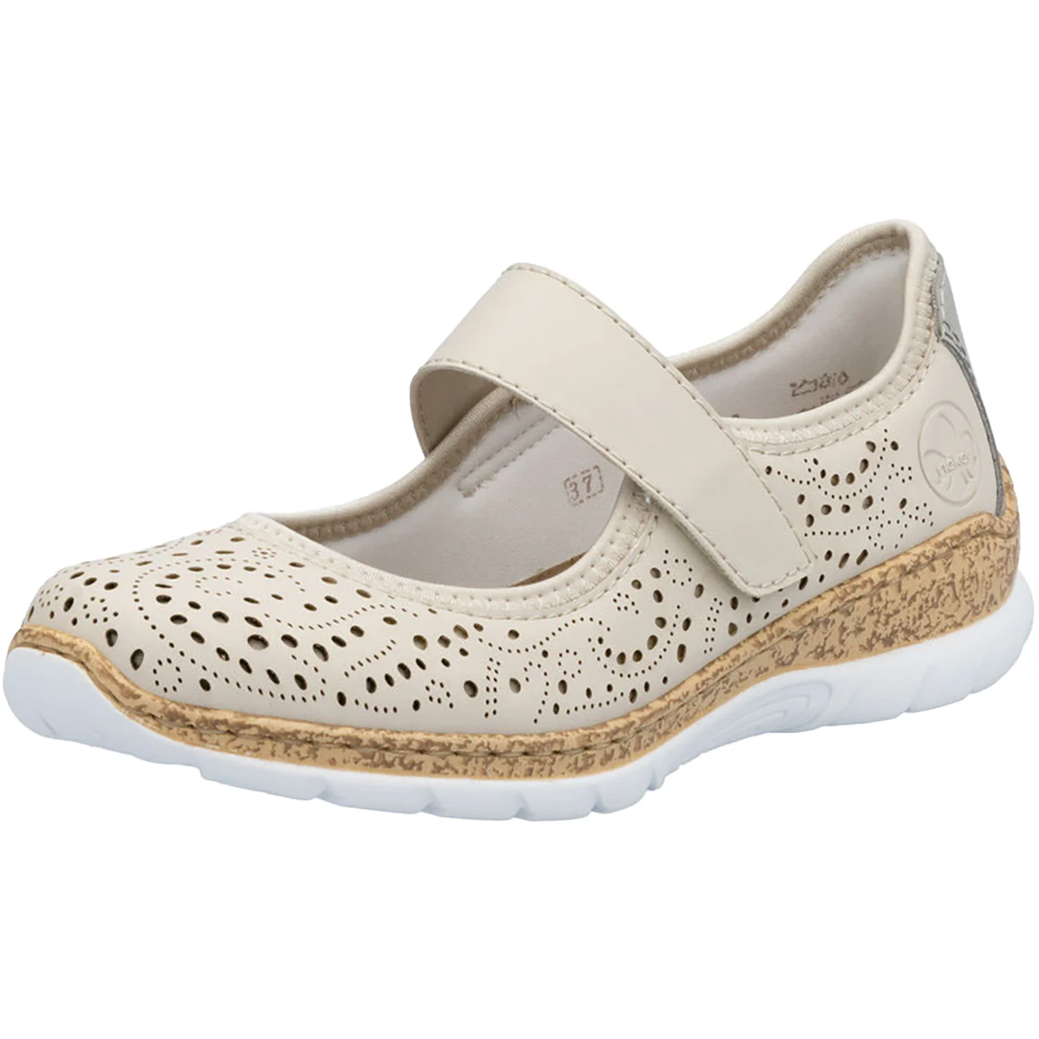 Rieker N4299-60 Stretch Women's Shoes Perle/Cement/Cream - Image 5