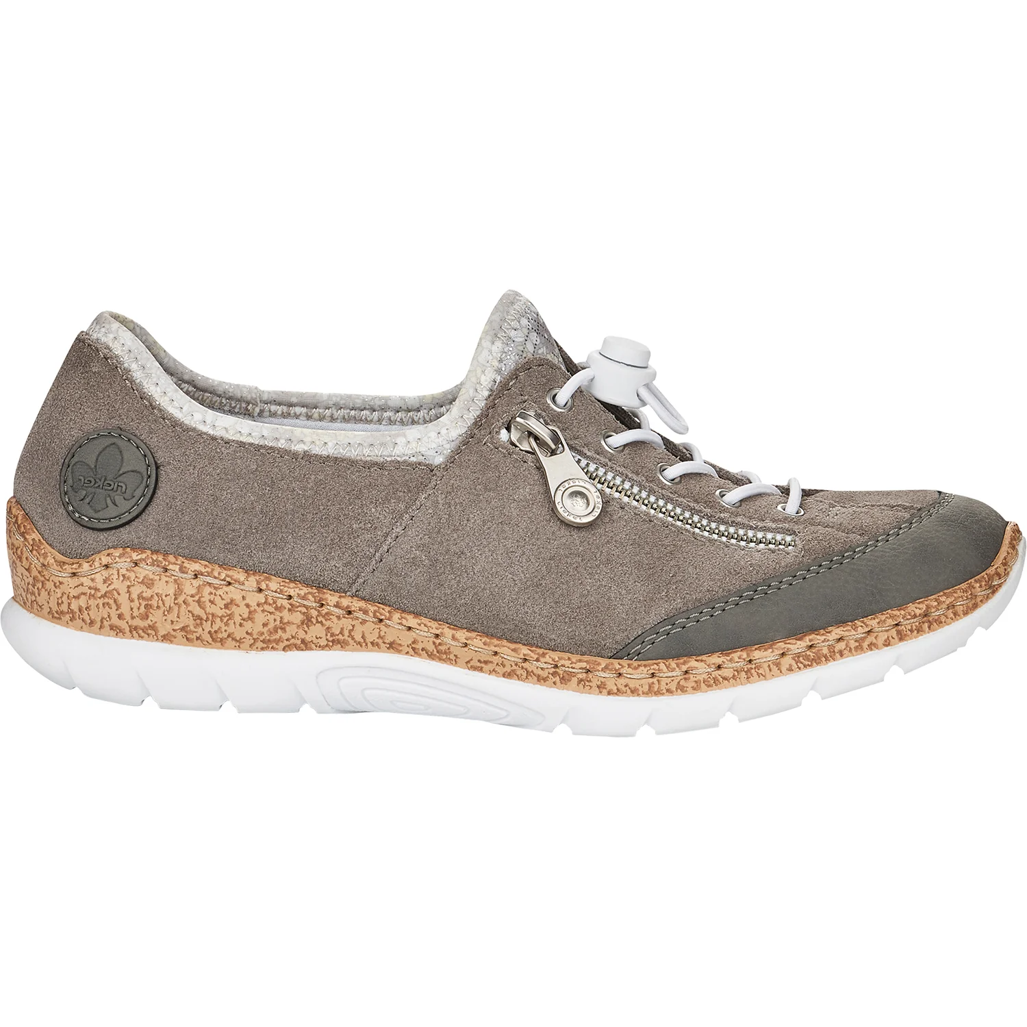Rieker N42F1-40 Nikita F1 Women's Sneakers Cement/Dust Silver Suede