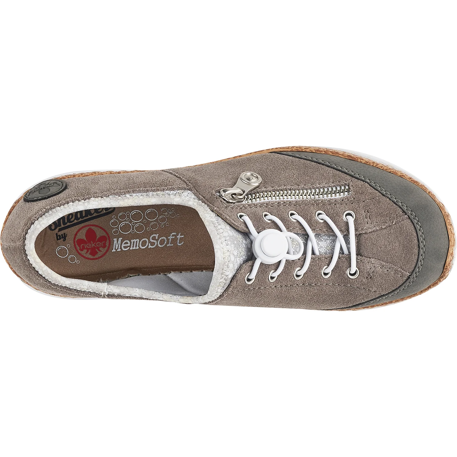 Rieker N42F1-40 Nikita F1 Women's Sneakers Cement/Dust Silver Suede - Image 2