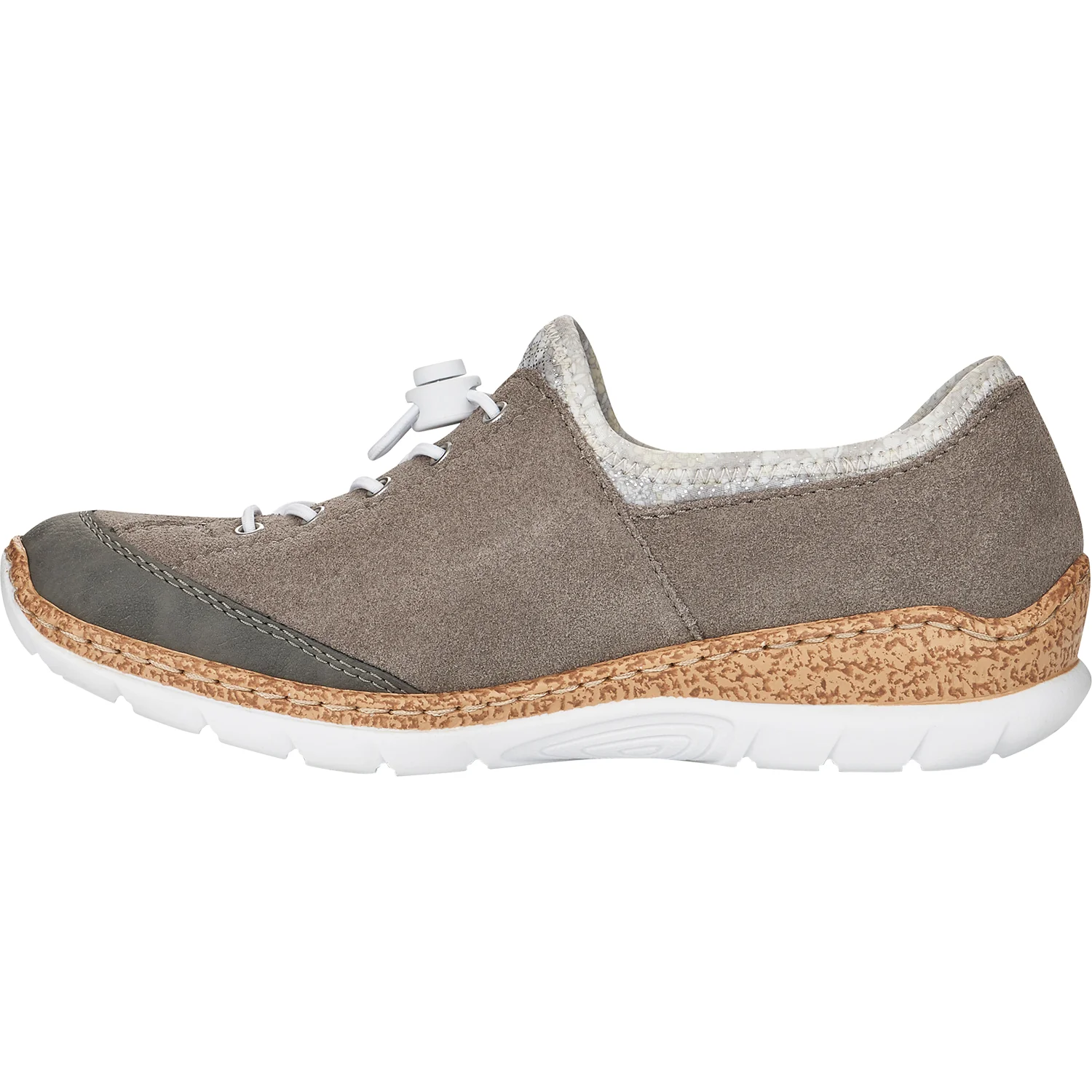 Rieker N42F1-40 Nikita F1 Women's Sneakers Cement/Dust Silver Suede - Image 3