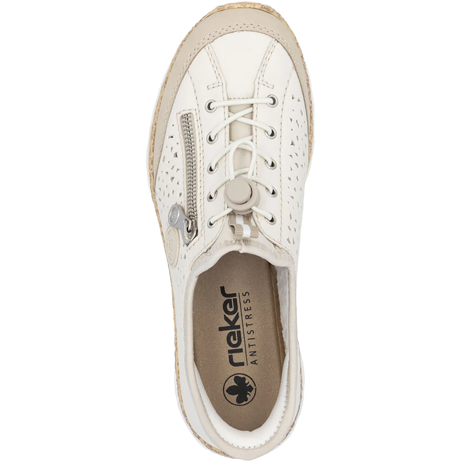 Rieker N42V3-60 Women's Slip Ons Sporty Perle/Porzellan Synthetic - Image 2