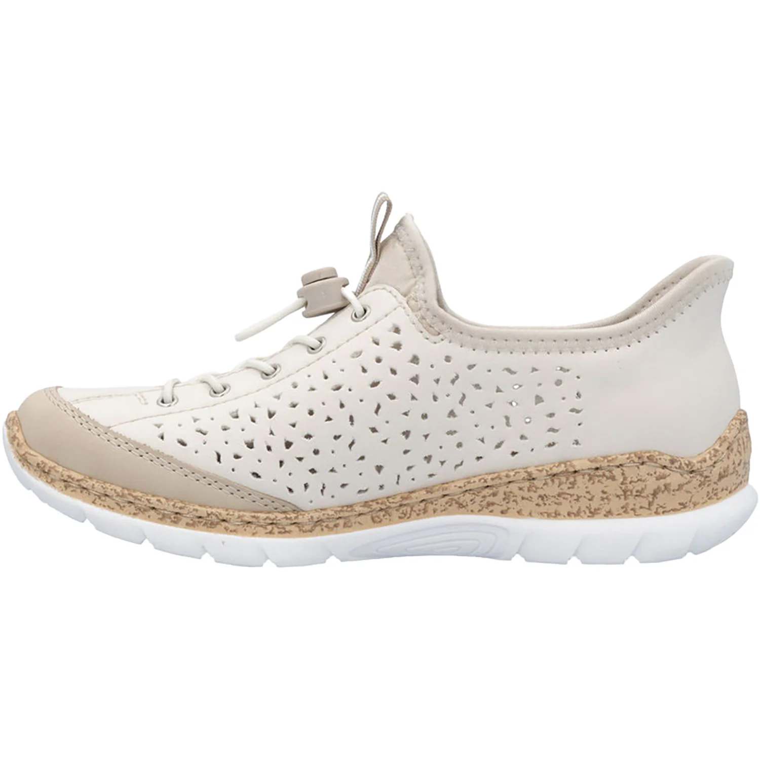 Rieker N42V3-60 Women's Slip Ons Sporty Perle/Porzellan Synthetic - Image 3