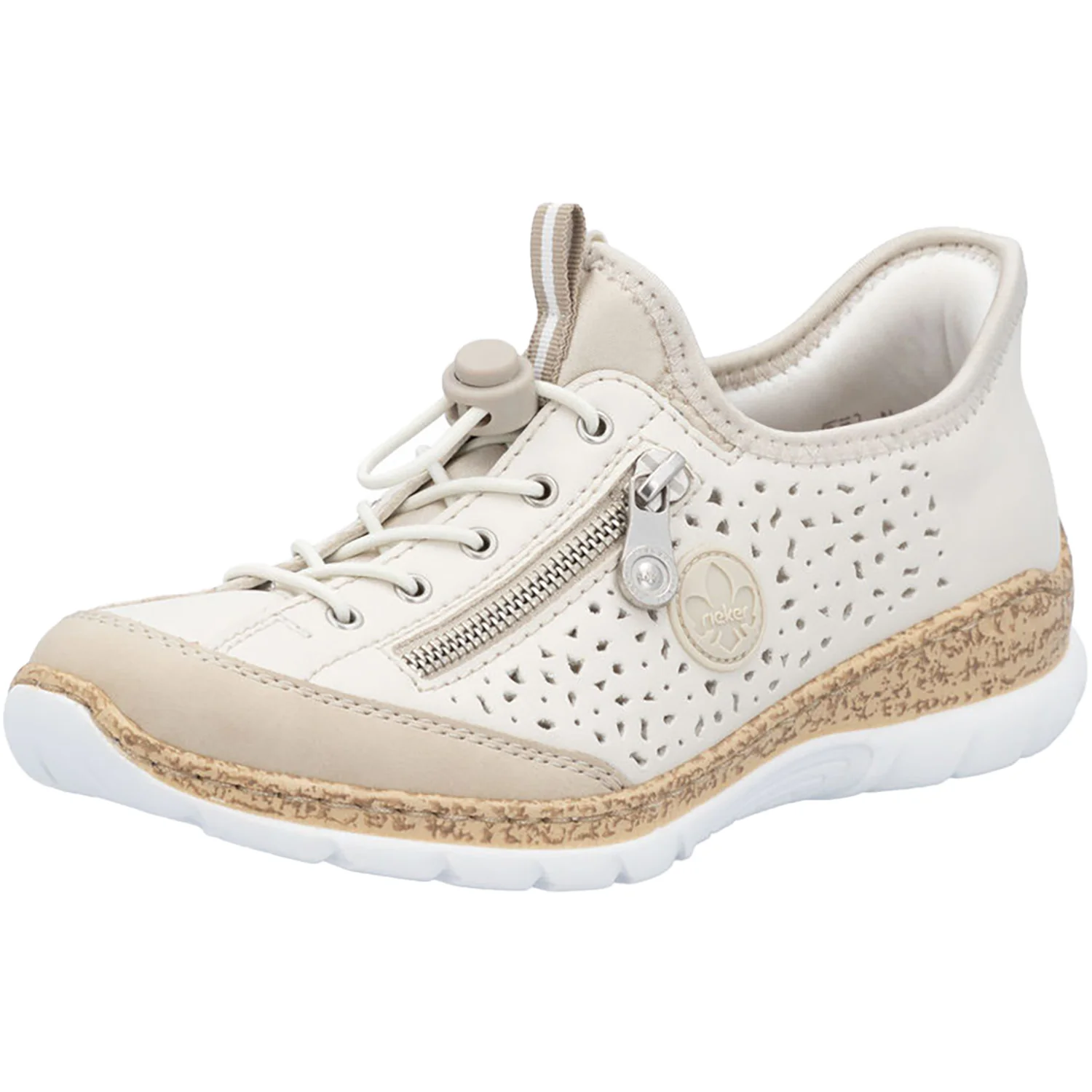 Rieker N42V3-60 Women's Slip Ons Sporty Perle/Porzellan Synthetic - Image 5
