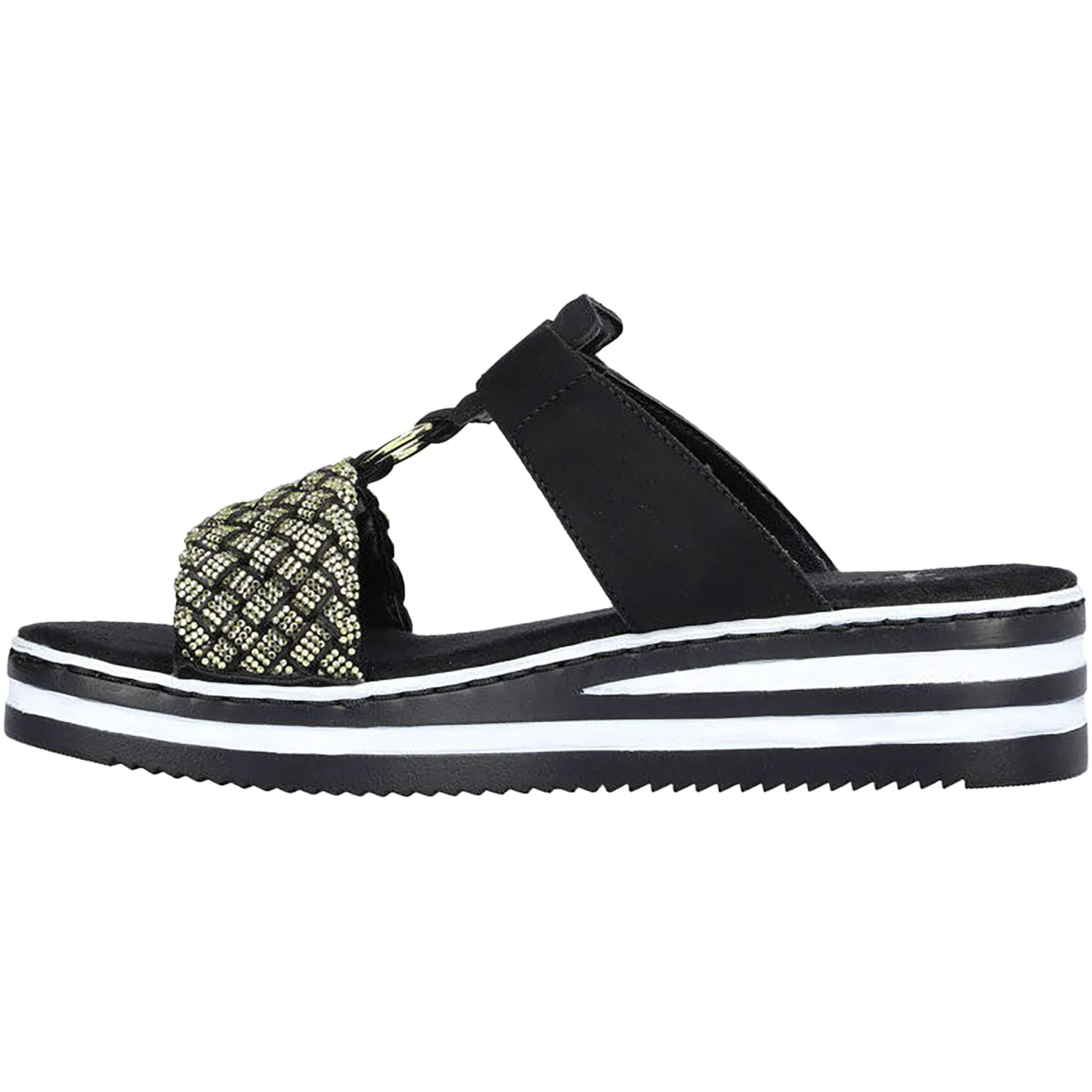 Rieker V02P8-00 Regina P8 Women's Sandals Black Synthetic - Image 3