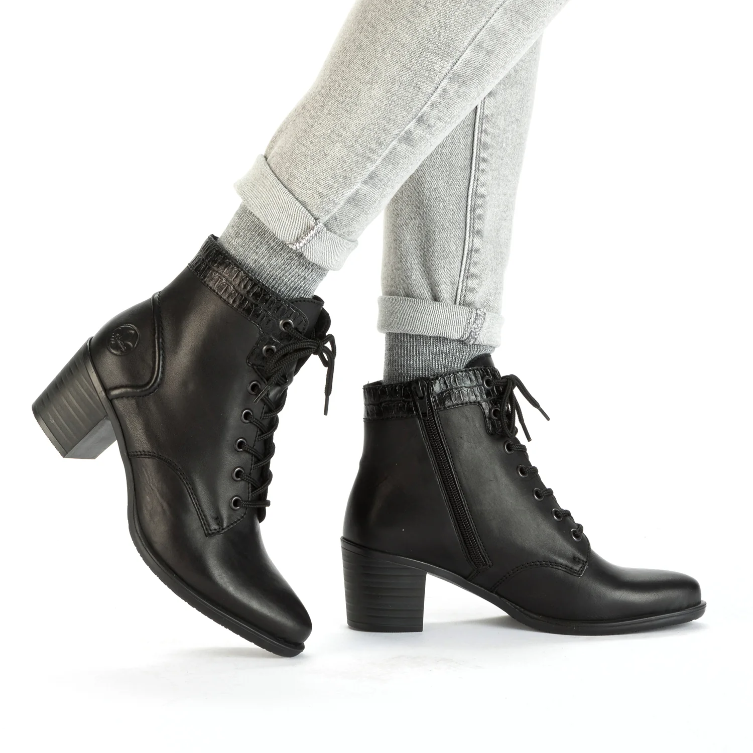 Rieker Y2040-00 Ines 40 Women's Dress Boots Black Synthetic - Image 4