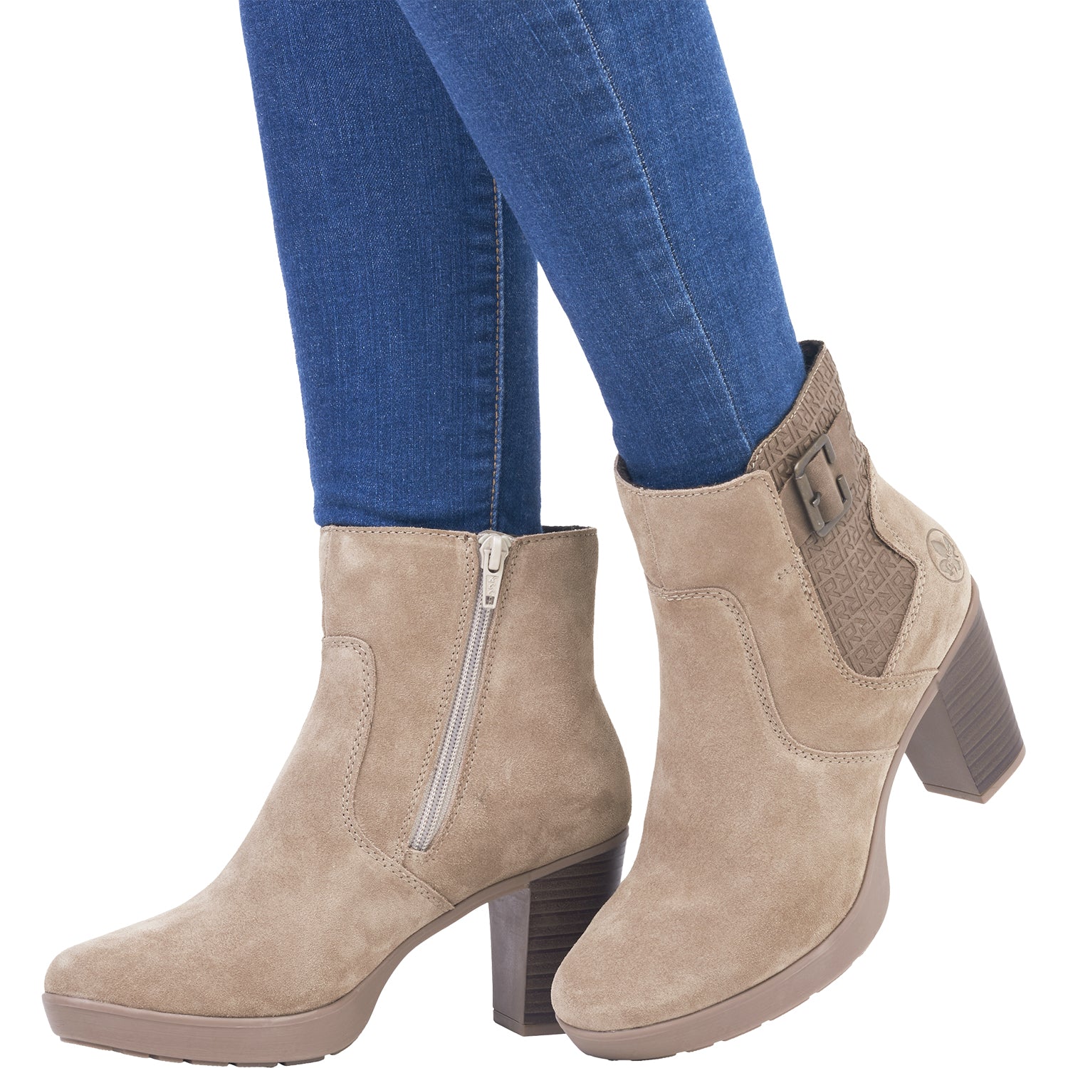 Rieker Y2252-64 Eva 52 Women's Boots Fango Suede - Image 4