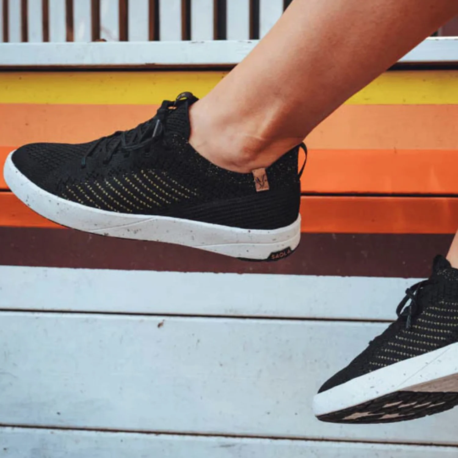 Saola Cannon Knit 3 Women's Athletic Shoes & Athleisure Shoes Black/Gold - Image 5