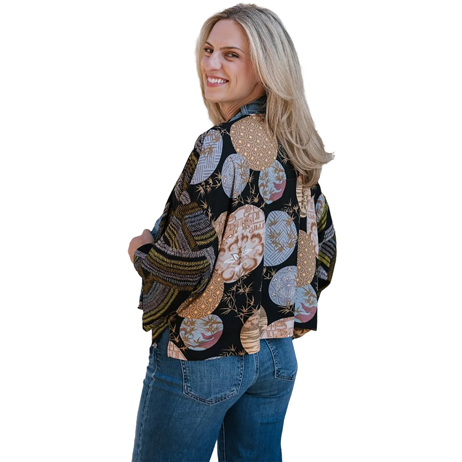 Shannon Passero Karol Cardigan Women's Outerwear Outdoor Asia Print Mix - Image 2