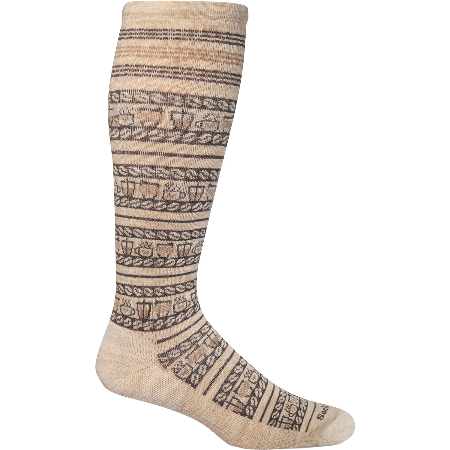 Sockwell 15-20 Latte Fairisle Women's Socks Compression Moderate Barley