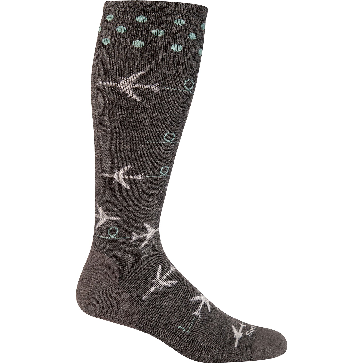 Sockwell 15-20 mmHg In Flight Fun Women's Socks Compression Moderate Charcoal