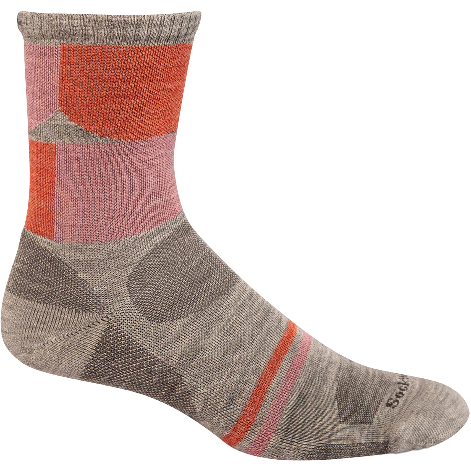 Sockwell Crew 15-20 Bold Blossom Women's Compression Socks Grey