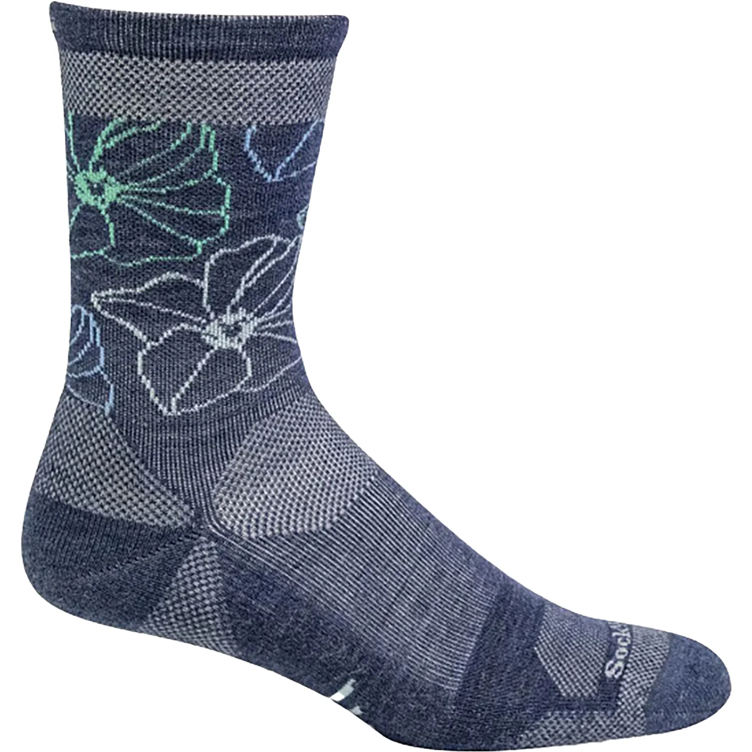 Sockwell Petal Power Crew Socks 15-20 mmHg Women's Compression Socks Denim