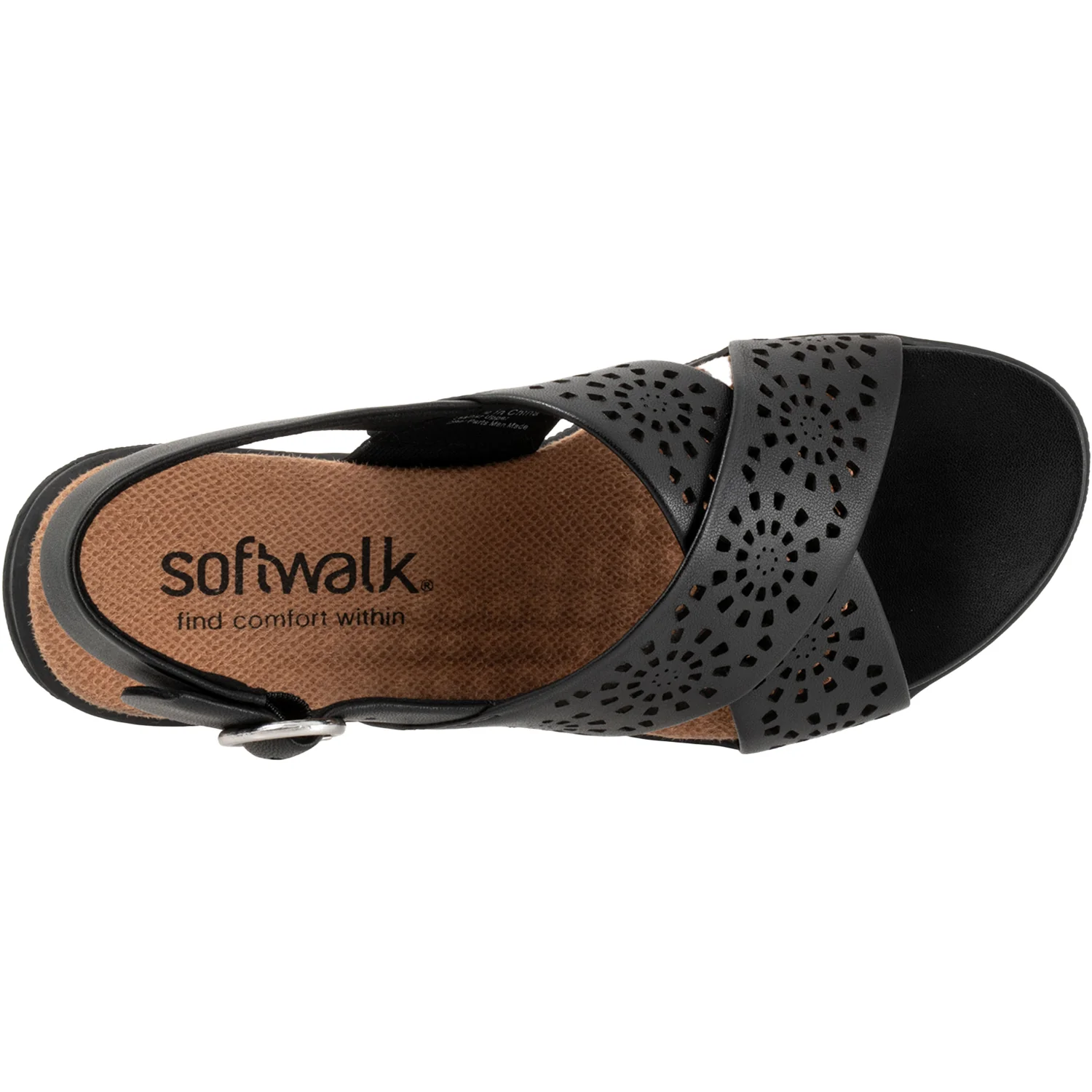 Women's Soft Walk Tillman Sling Perf Black Leather - Image 2