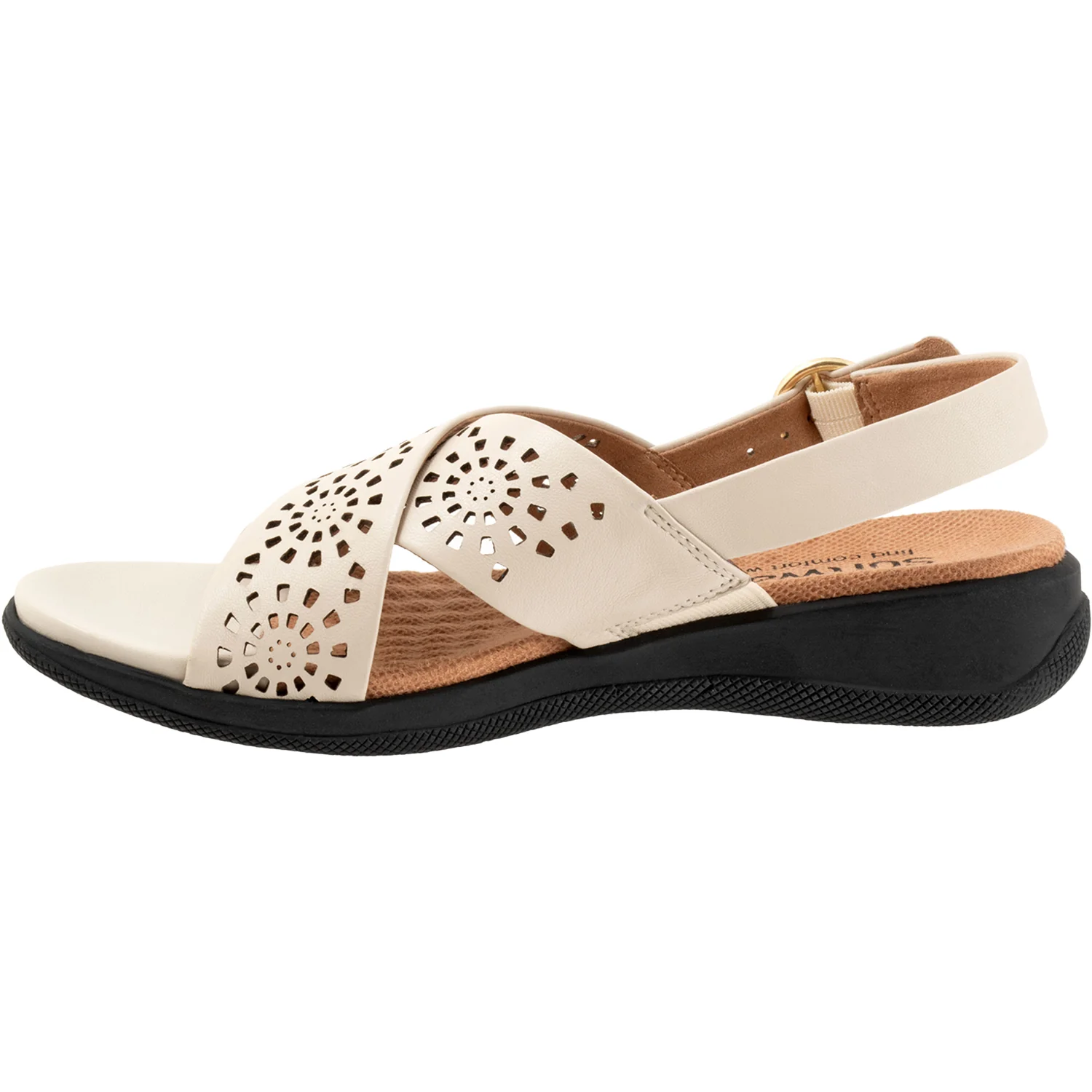 Soft Walk Tillman Sling Perf Women's Sandals Bone Leather - Image 3