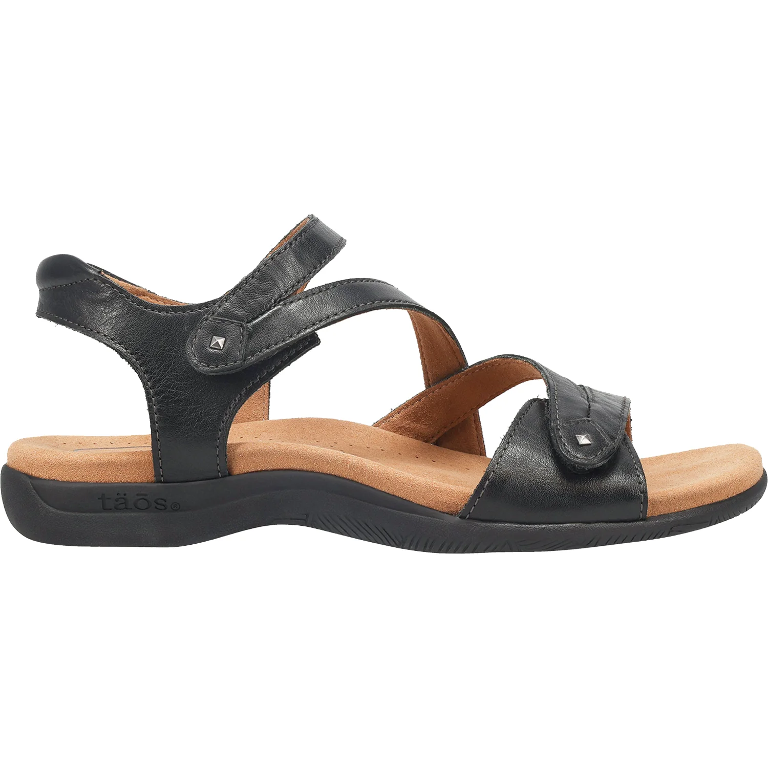 Taos Big Time Women's Ankle Strap Sandals Black Leather
