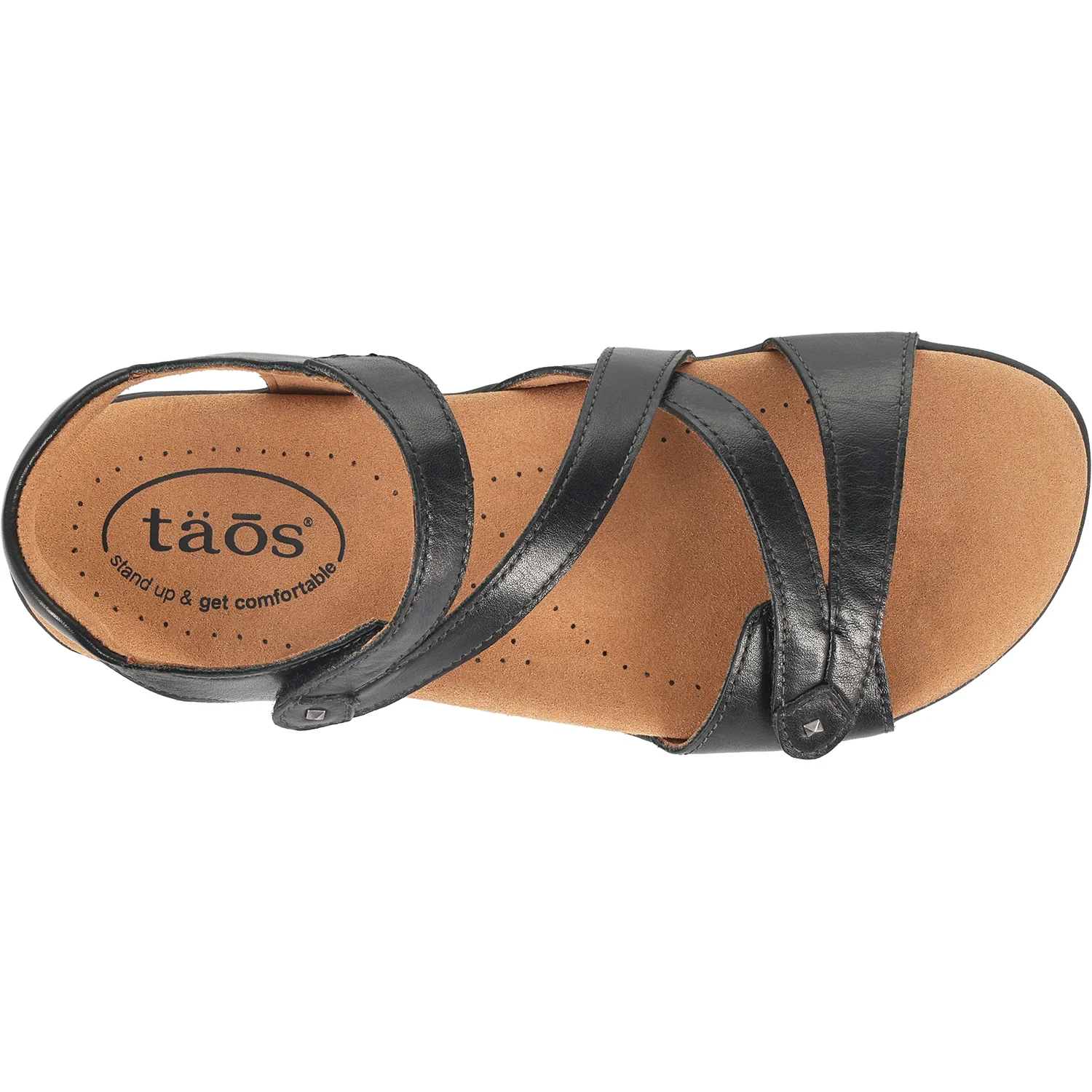 Taos Big Time Women's Ankle Strap Sandals Black Leather - Image 2