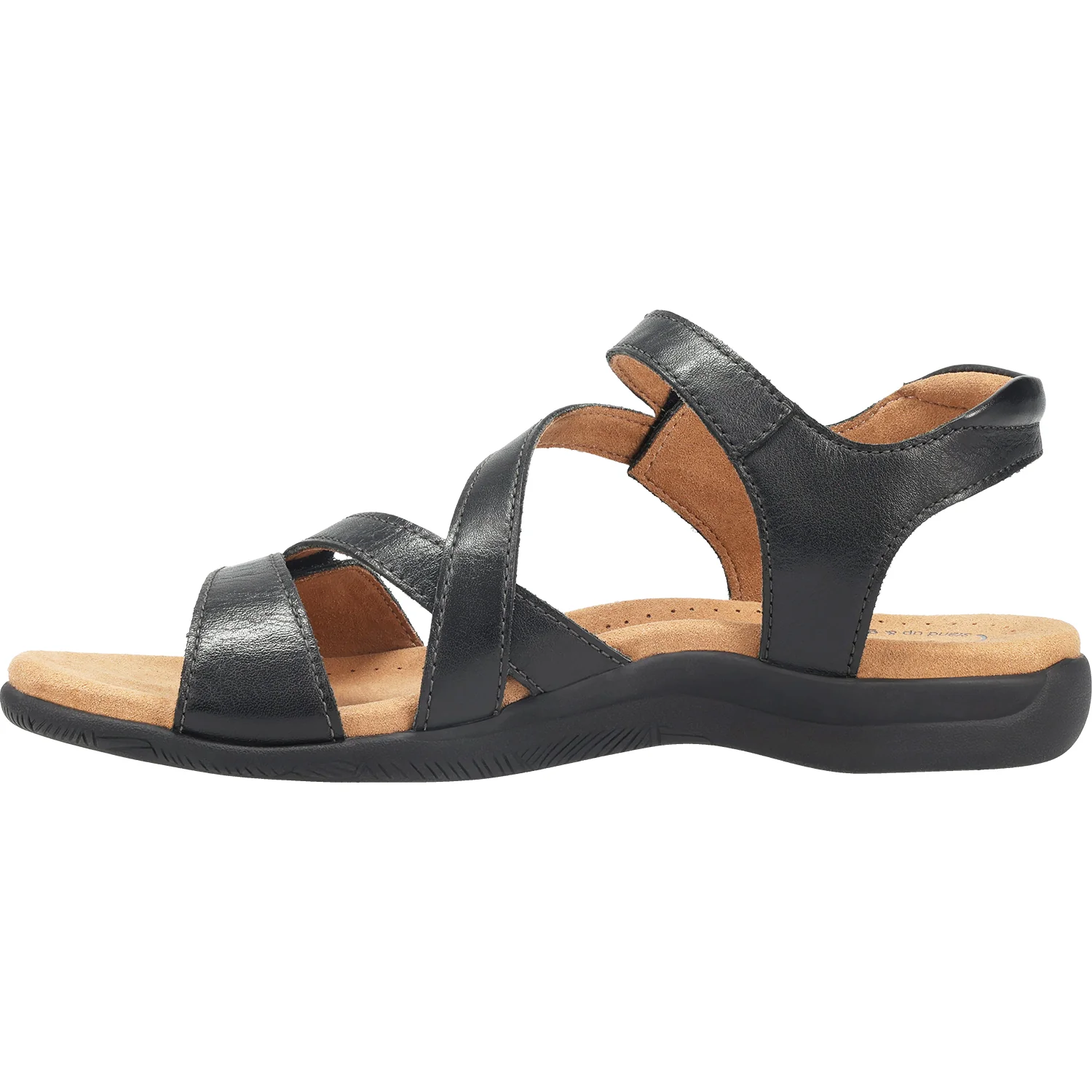 Taos Big Time Women's Ankle Strap Sandals Black Leather - Image 3