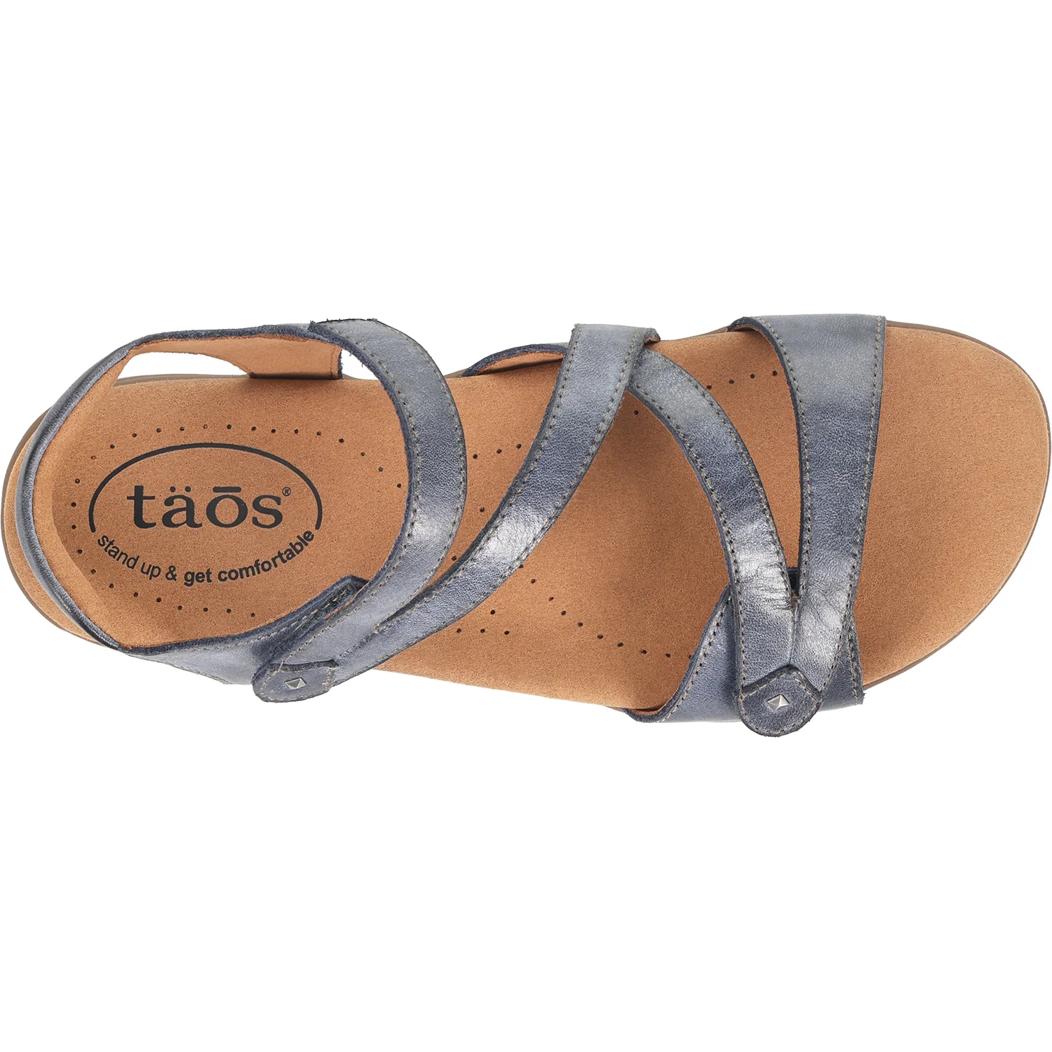 Taos Big Time Women's Ankle Strap Sandals Dark Blue Leather - Image 2