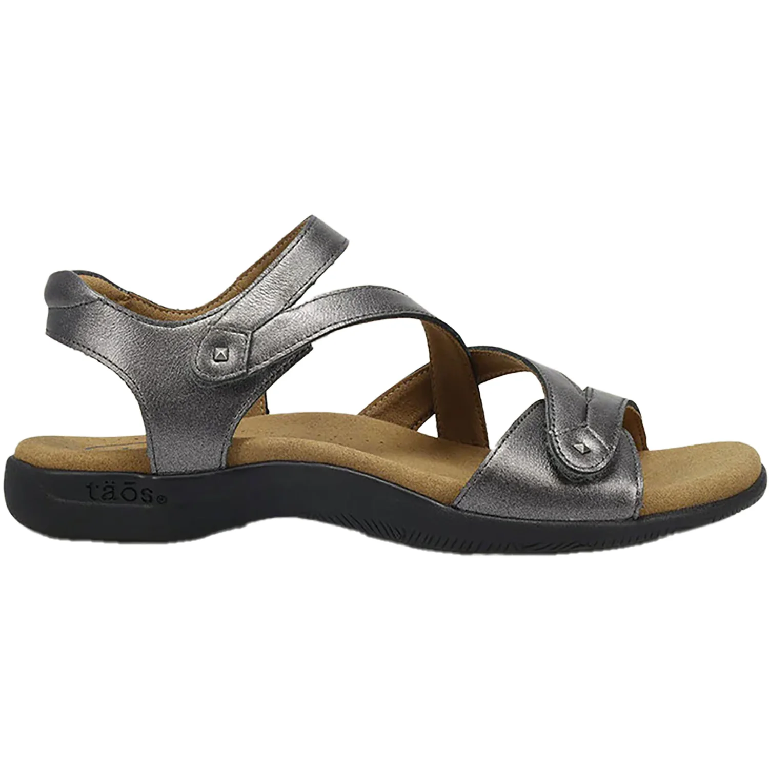 Taos Big Time Women's Ankle Strap Sandals Pewter Leather