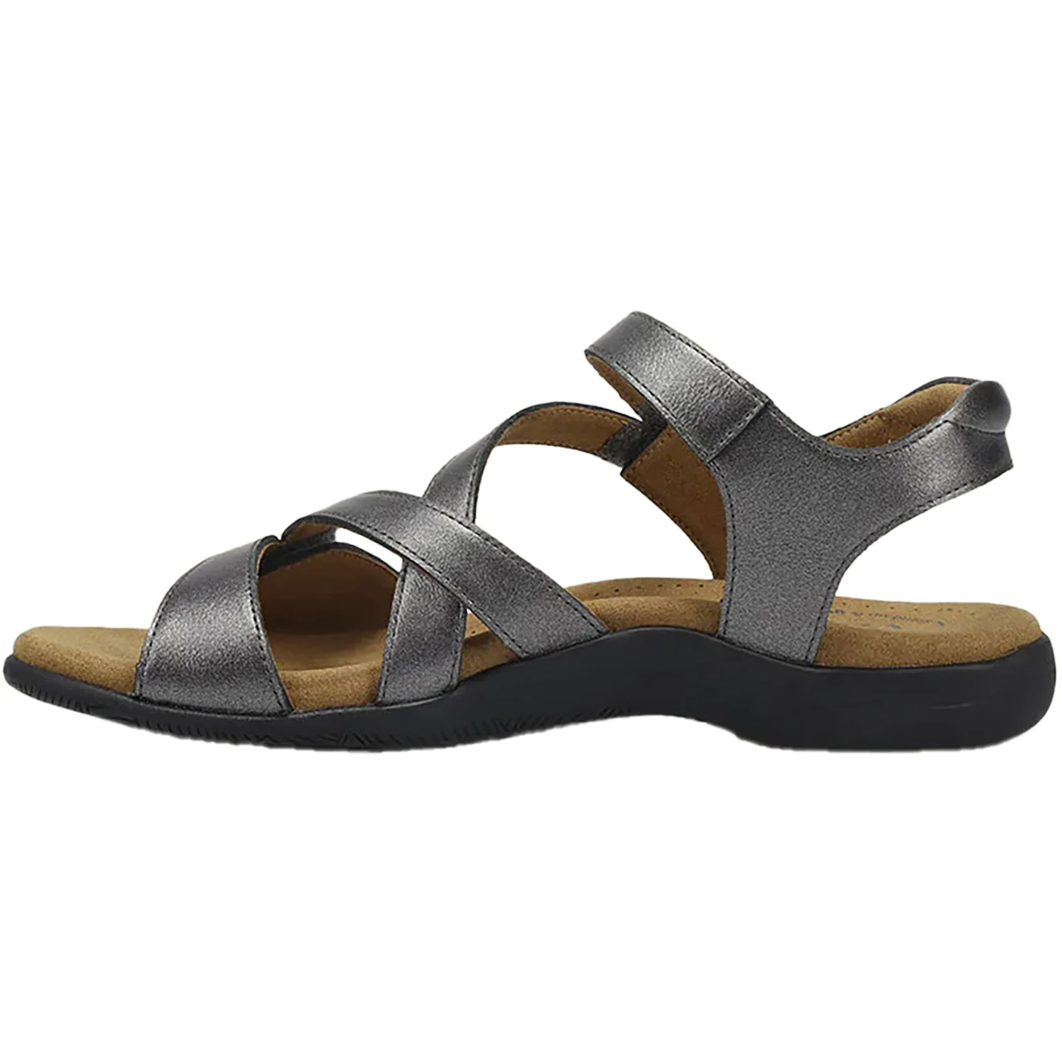 Taos Big Time Women's Ankle Strap Sandals Pewter Leather - Image 3