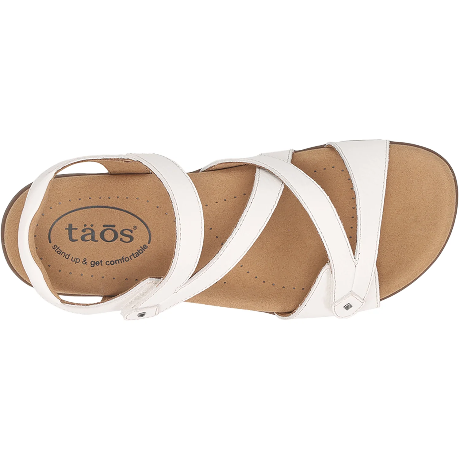 Taos Big Time Women's Ankle Strap Sandals White Leather - Image 2