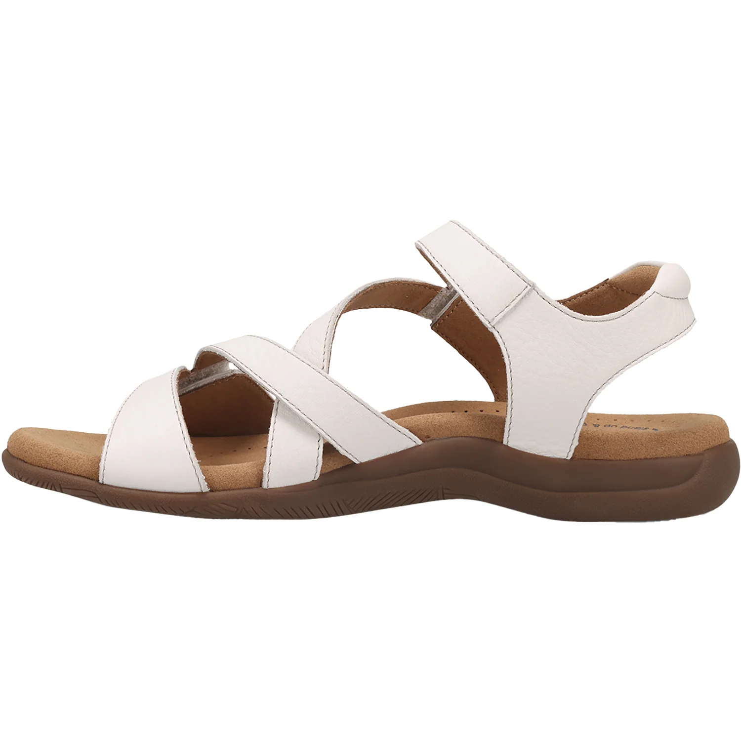 Taos Big Time Women's Ankle Strap Sandals White Leather - Image 3