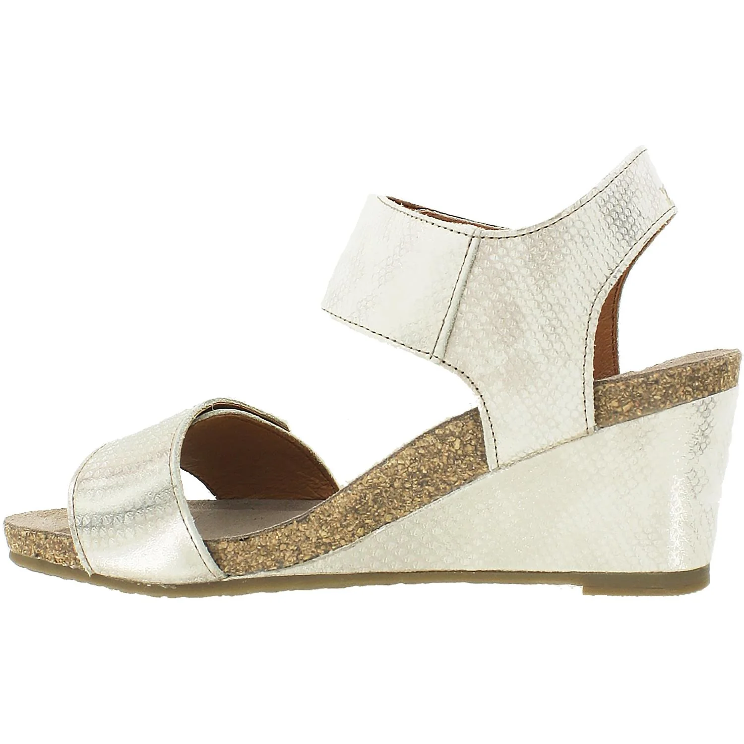 Taos Carousel 2 Women's Wedge Heel Sandals Silver Leather - Image 3