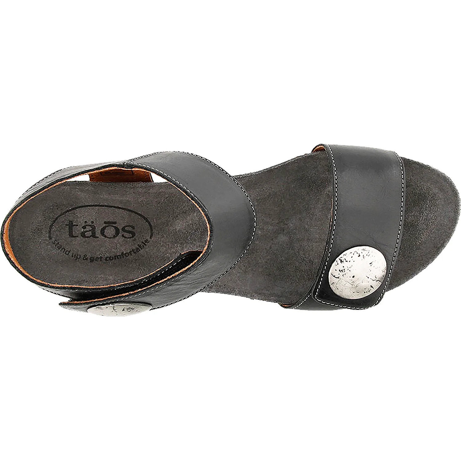 Taos Carousel 3 Women's Wedge Heel Sandals Black Leather - Image 2