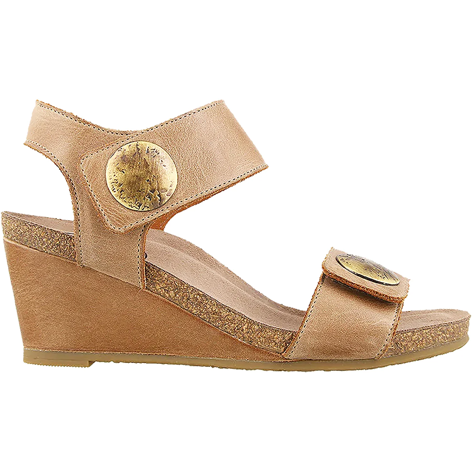 Taos Carousel 3 Women's Wedge Heel Sandals Tan Leather