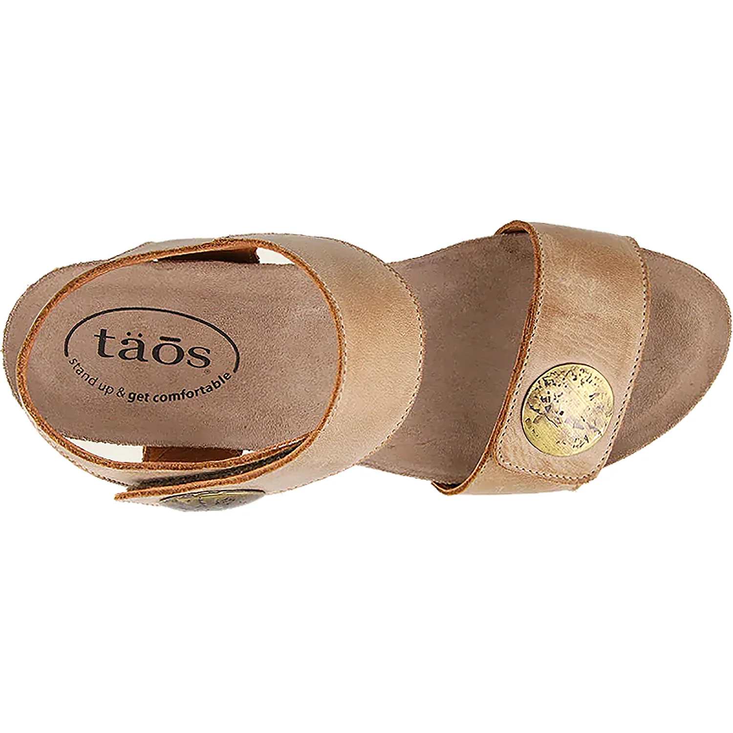 Taos Carousel 3 Women's Wedge Heel Sandals Tan Leather - Image 2