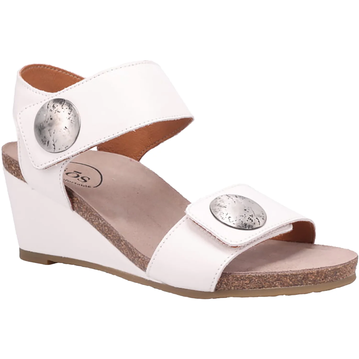 Taos Carousel 3 Women's Wedge Heel Sandals White Leather - Image 5