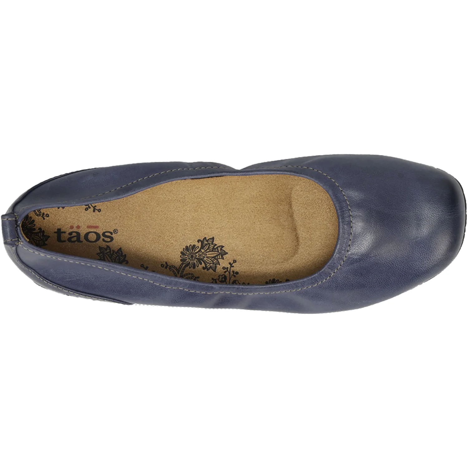 Taos Chit Chat Women's Ballerina Flats Petrol Blue Leather - Image 2