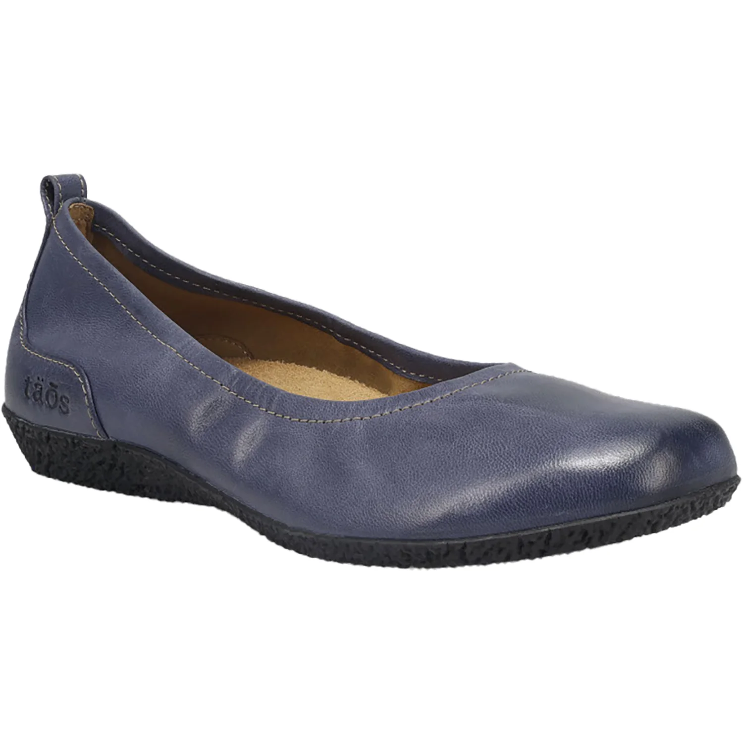 Taos Chit Chat Women's Ballerina Flats Petrol Blue Leather - Image 5