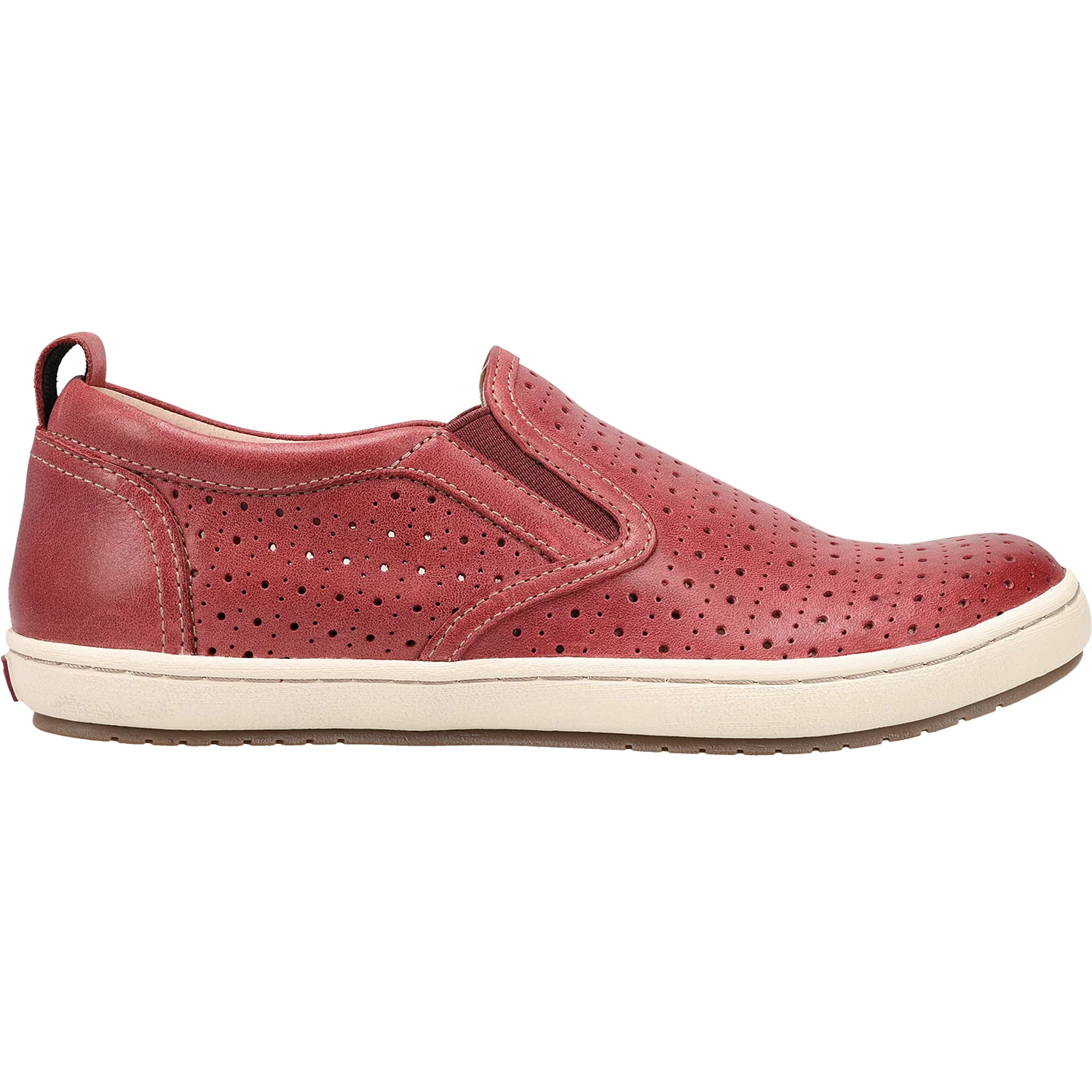 Taos Court Women's Slip On Sneakers Warm Red Leather