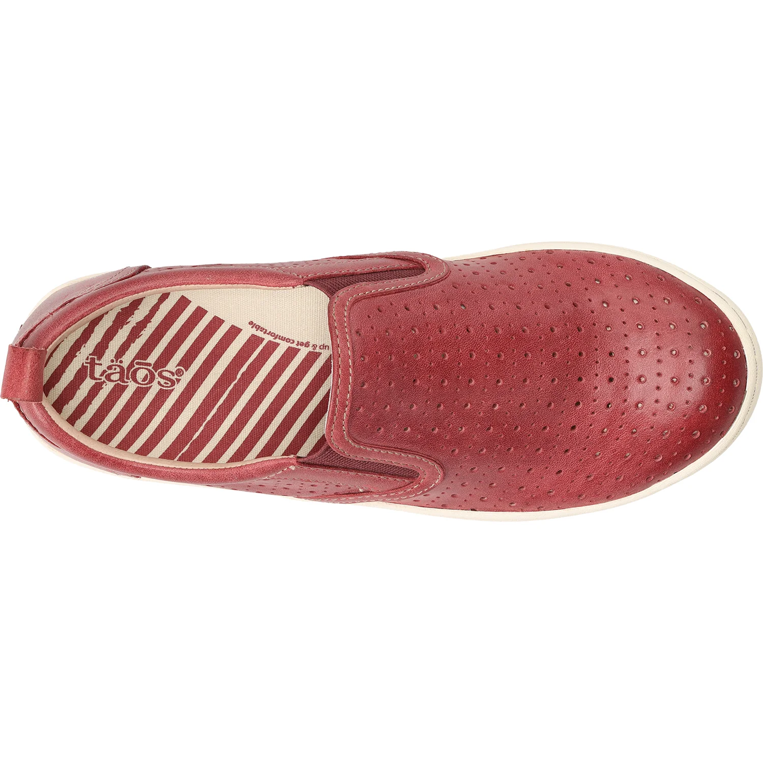 Taos Court Women's Slip On Sneakers Warm Red Leather - Image 2