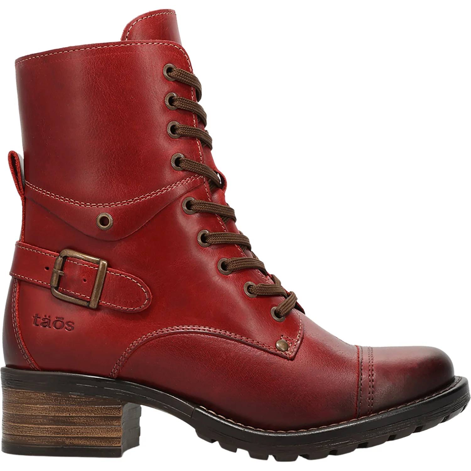 Taos Crave Women's Urban Boots Classic Red Leather